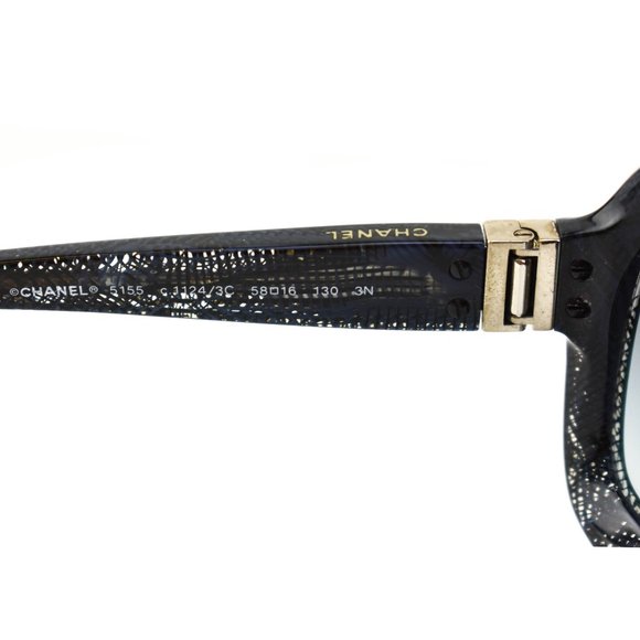 CHANEL: Midnight Blue, Lace & Logo Sunglasses (lx) - Picture 10 of 10